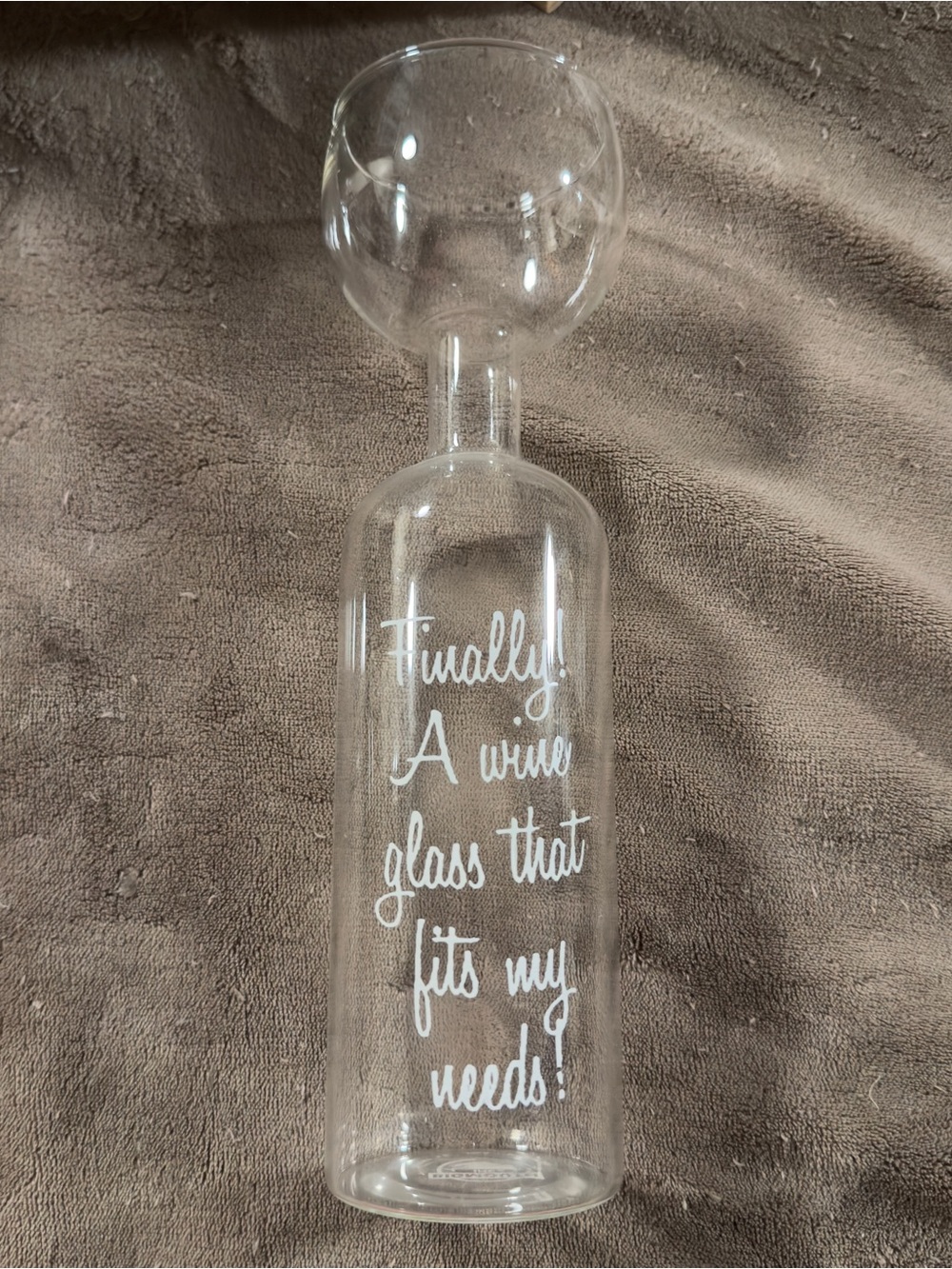 BigMouth Novelty Glass Carafe with Integrated Stemmed Cup - Clear